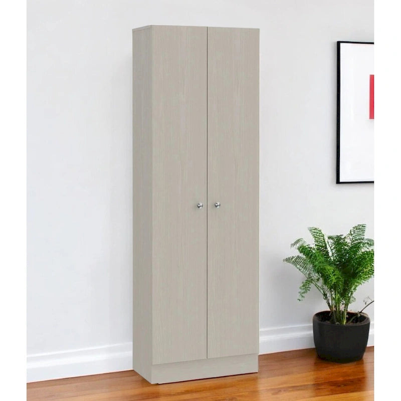 71" světle šedá dřevěná spíž nebo úložná skříň – 23,6Š x 70,8V x 11,8H