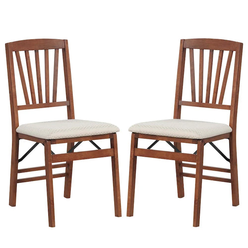 Costway 2/4 Set Kitchen Chairs with Rubber Wood Frame Upholstered Seat