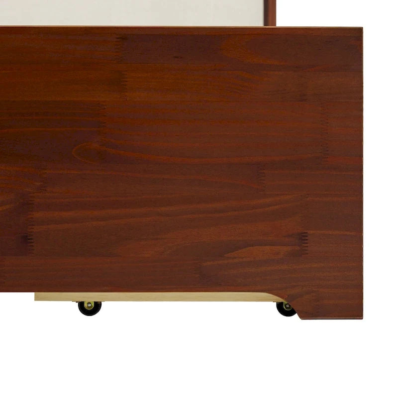Úložná plošinová postel z masivu ve stylu Mid-Century Modern