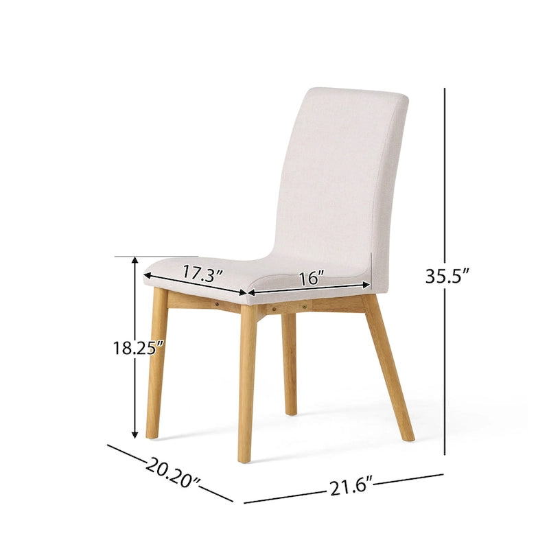 Jídelní židle Mid-Century s látkovým potahem (sada 2 ks)