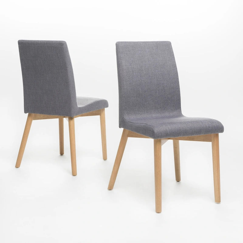 Jídelní židle Mid-Century s látkovým potahem (sada 2 ks)