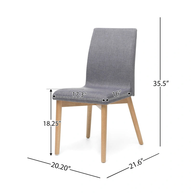 Jídelní židle Mid-Century s látkovým potahem (sada 2 ks)