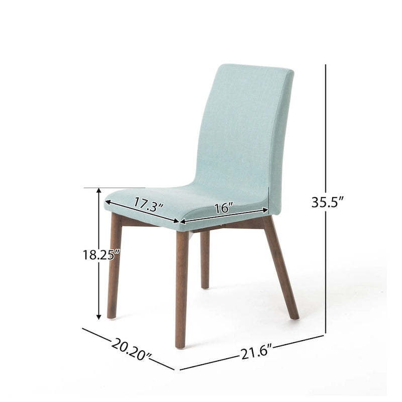 Jídelní židle Mid-Century s látkovým potahem (sada 2 ks)
