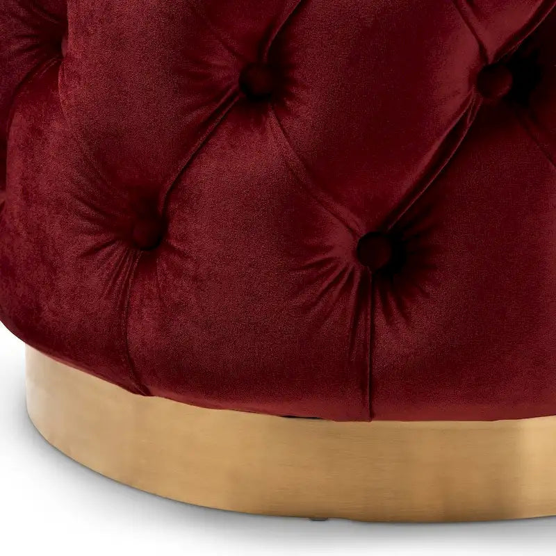 Glamour čalouněný sametový otoman s knoflíky
