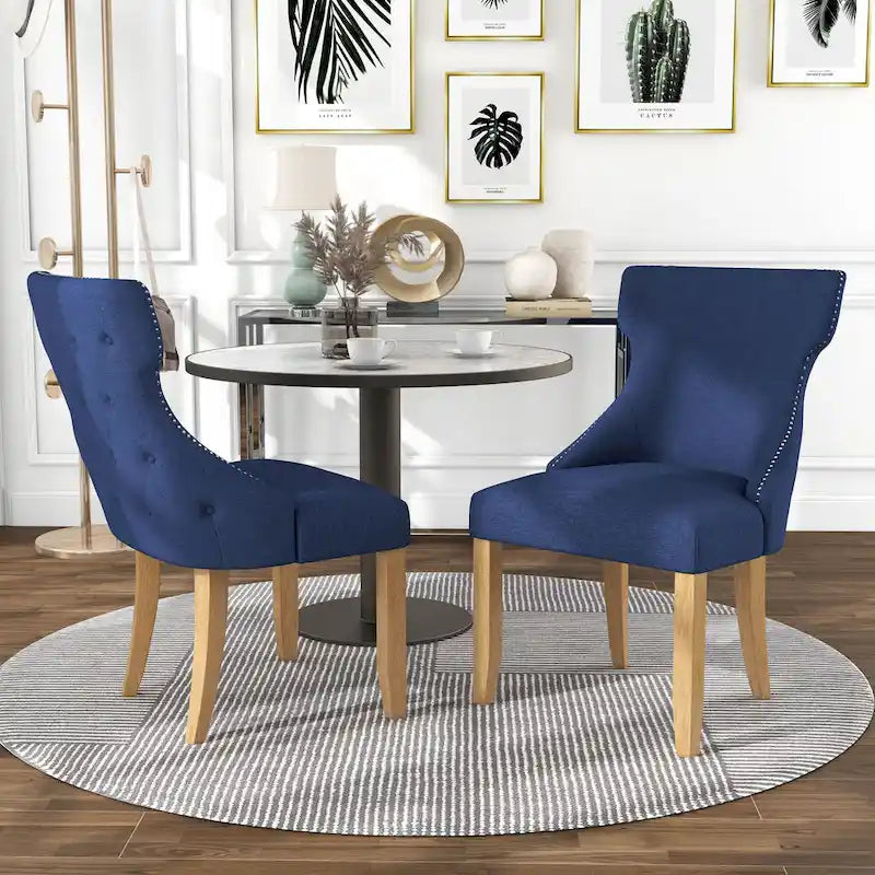 Gaji Contemporary Wood Tufted Wingback 2-Piece Side Chairs by Furniture of America
