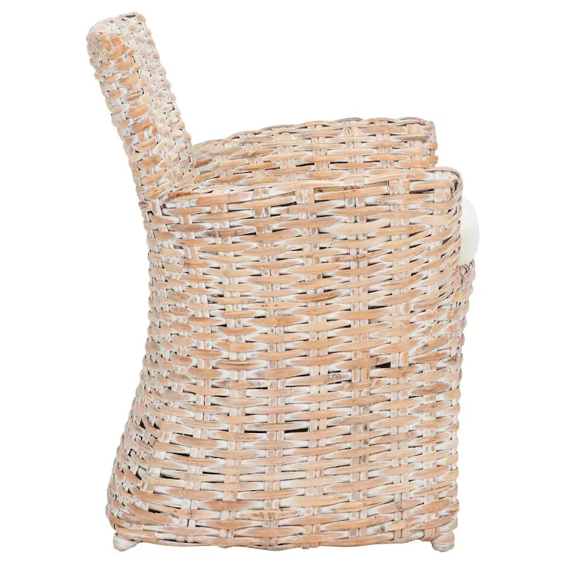Šedé proutěné křeslo s vymývaným vzhledem – 28 Š x 24 H x 33 V