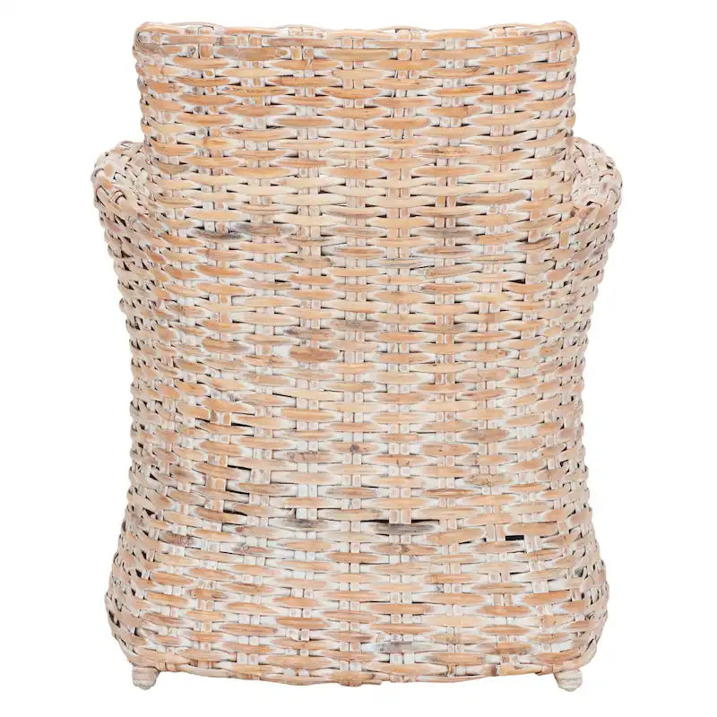 Šedé proutěné křeslo s vymývaným vzhledem – 28 Š x 24 H x 33 V