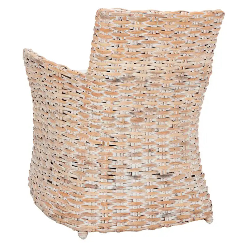 Šedé proutěné křeslo s vymývaným vzhledem – 28 Š x 24 H x 33 V