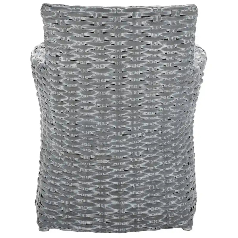 Šedé proutěné křeslo s vymývaným vzhledem – 28 Š x 24 H x 33 V