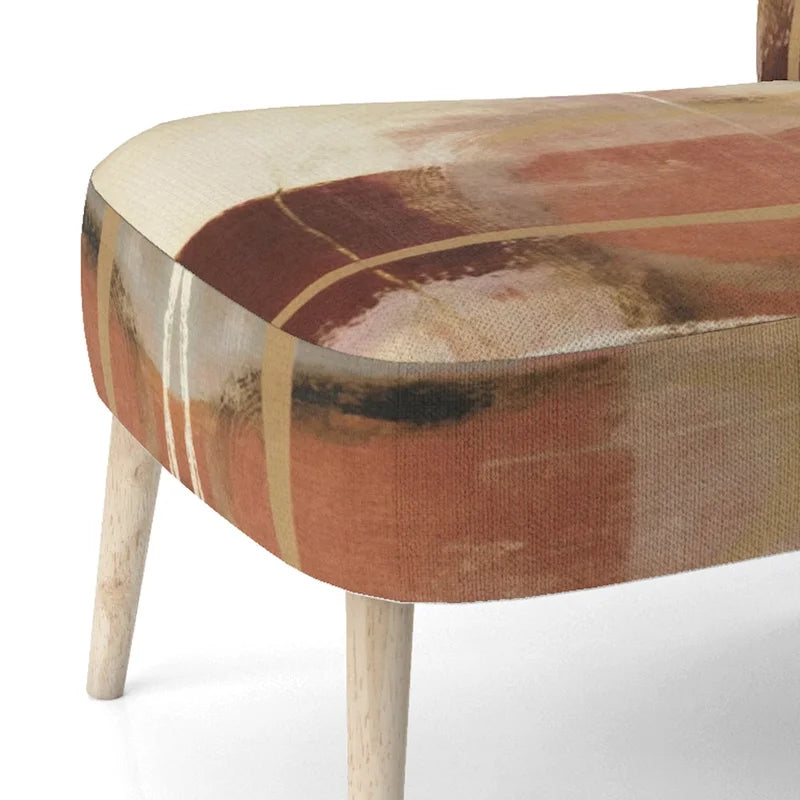 Čokoládově hnědé abstraktní čalouněné designové křeslo
