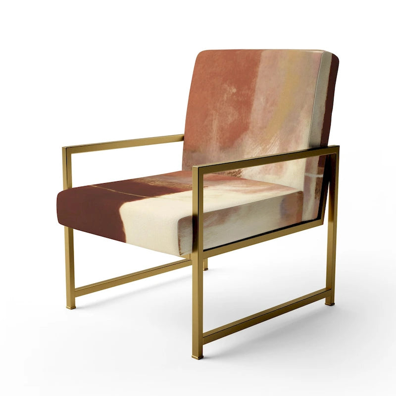 Čokoládově hnědé abstraktní čalouněné designové křeslo