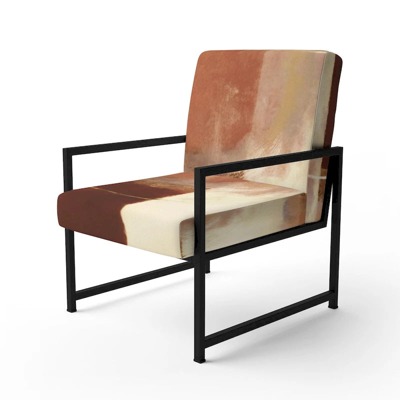 Čokoládově hnědé abstraktní čalouněné designové křeslo